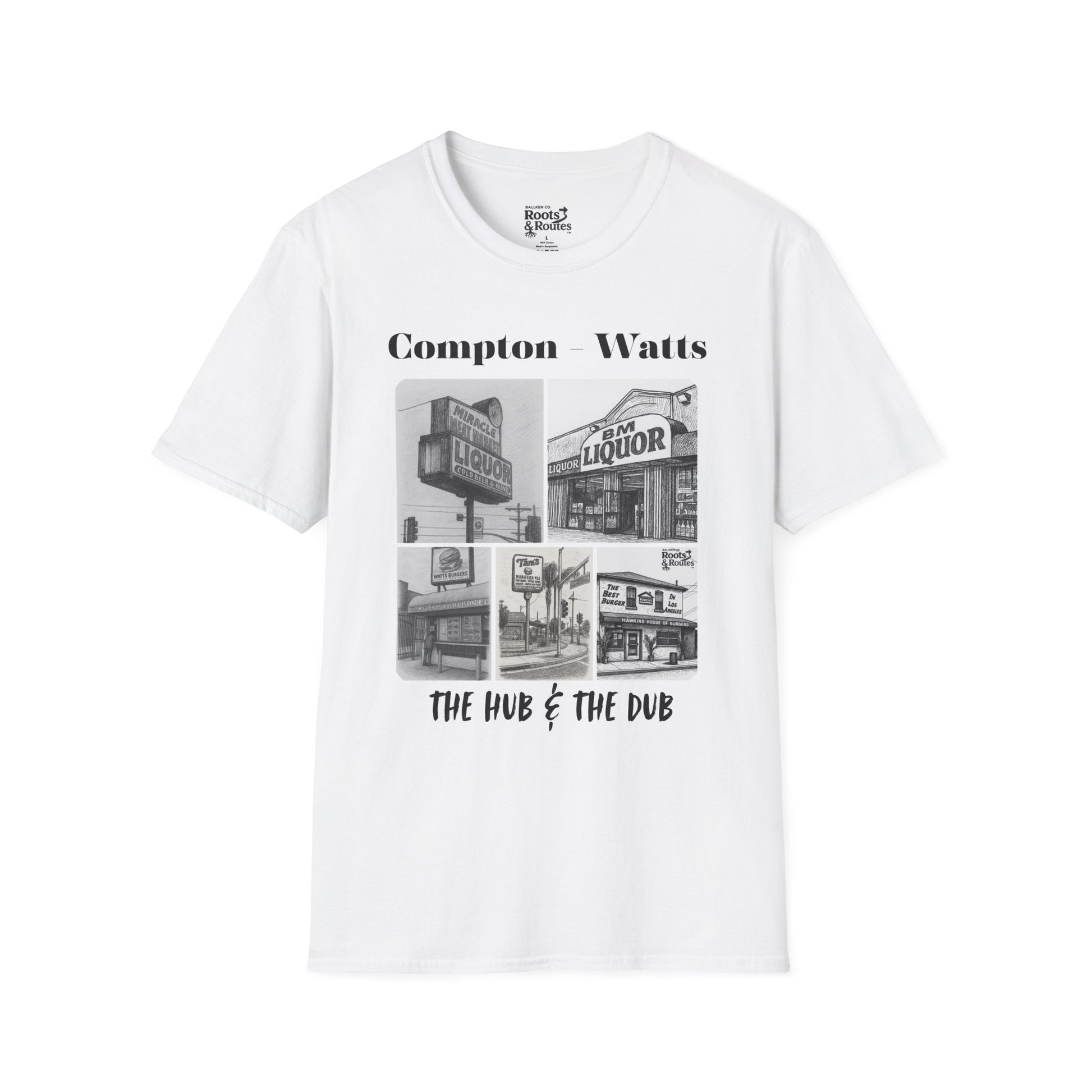 004 - Compton - Watts A Graphic T-Shirt, Casual Wear, Streetwear, Vintage Style Tee, Unisex Softstyle Tee