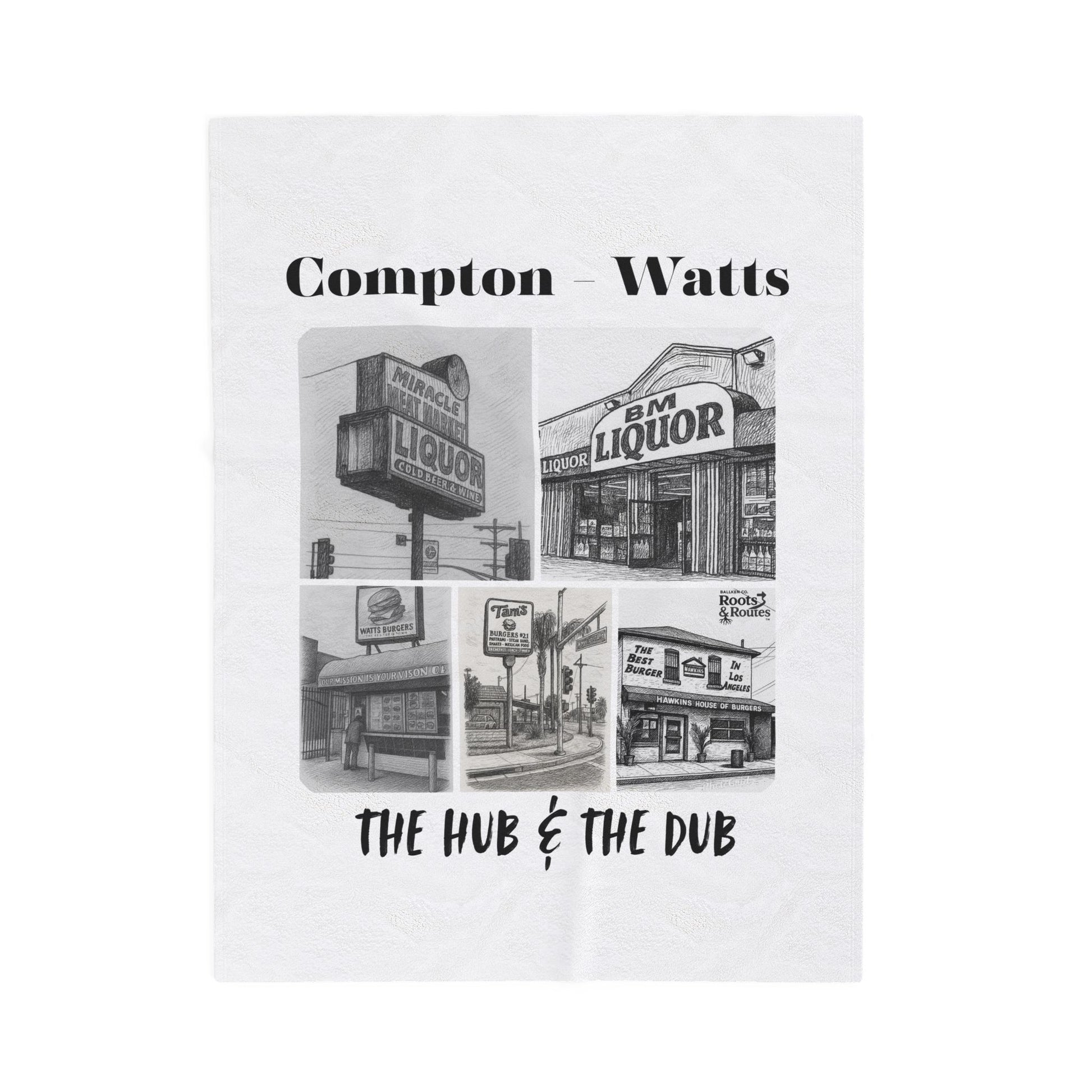 004 - Compton Watts Velveteen Plush Blanket | Cozy Home Decor, Gift for Her, Black History Month, Warm Throw for Living Room, Unique Art Blanket