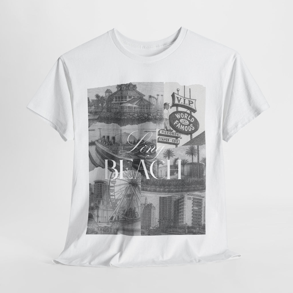005 - LBC Life Unisex Heavy Cotton Tee | Vintage Coastal Design, Casual Wear, Gift for Beach Lovers, Summer Vibes, Travel Apparel