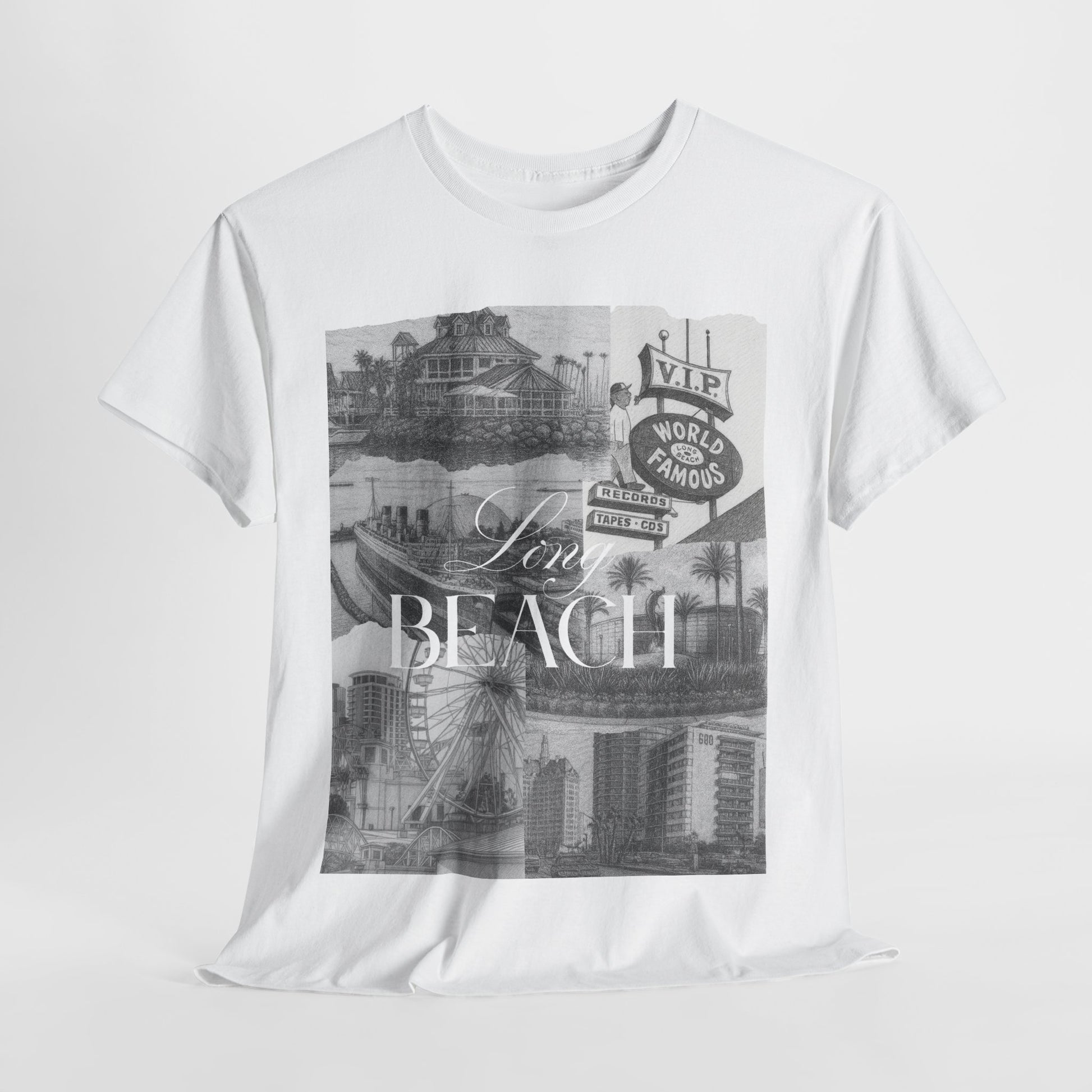 005 - LBC Life Unisex Heavy Cotton Tee | Vintage Coastal Design, Casual Wear, Gift for Beach Lovers, Summer Vibes, Travel Apparel