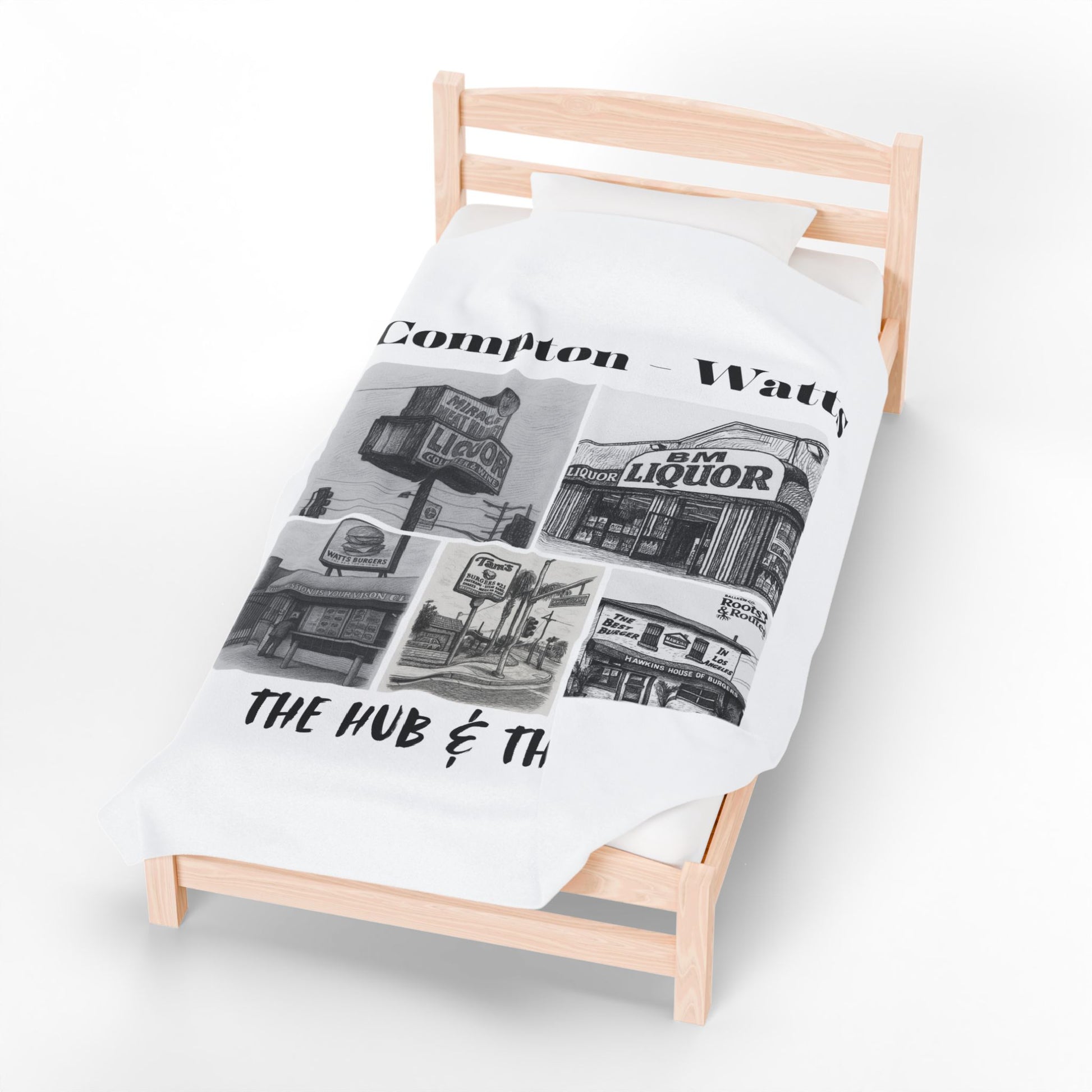004 - Compton Watts Velveteen Plush Blanket | Cozy Home Decor, Gift for Her, Black History Month, Warm Throw for Living Room, Unique Art Blanket