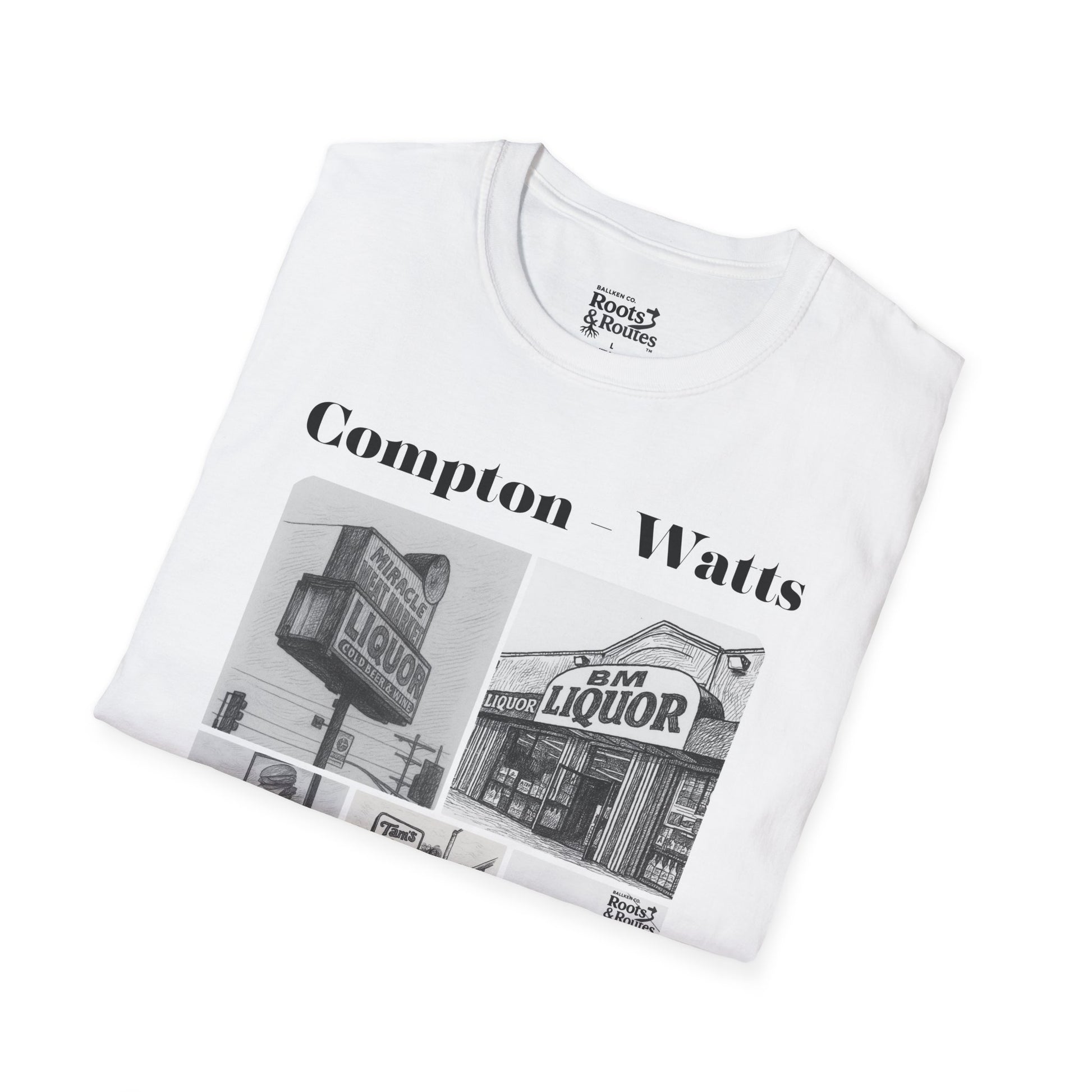 004 - Compton - Watts A Graphic T-Shirt, Casual Wear, Streetwear, Vintage Style Tee, Unisex Softstyle Tee