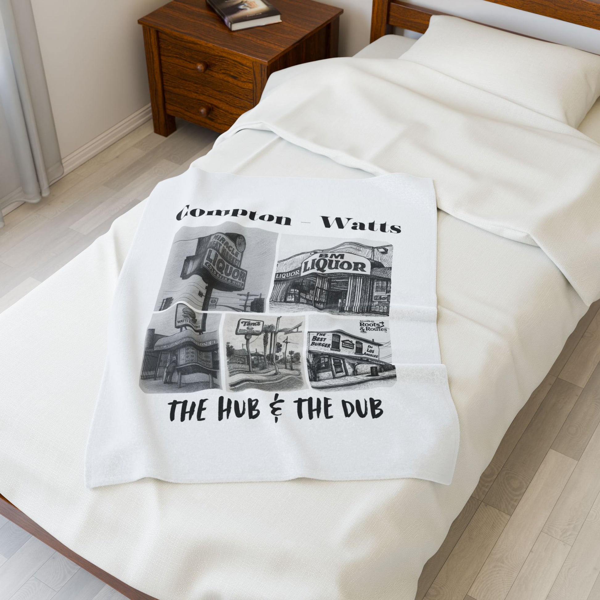 004 - Compton Watts Velveteen Plush Blanket | Cozy Home Decor, Gift for Her, Black History Month, Warm Throw for Living Room, Unique Art Blanket
