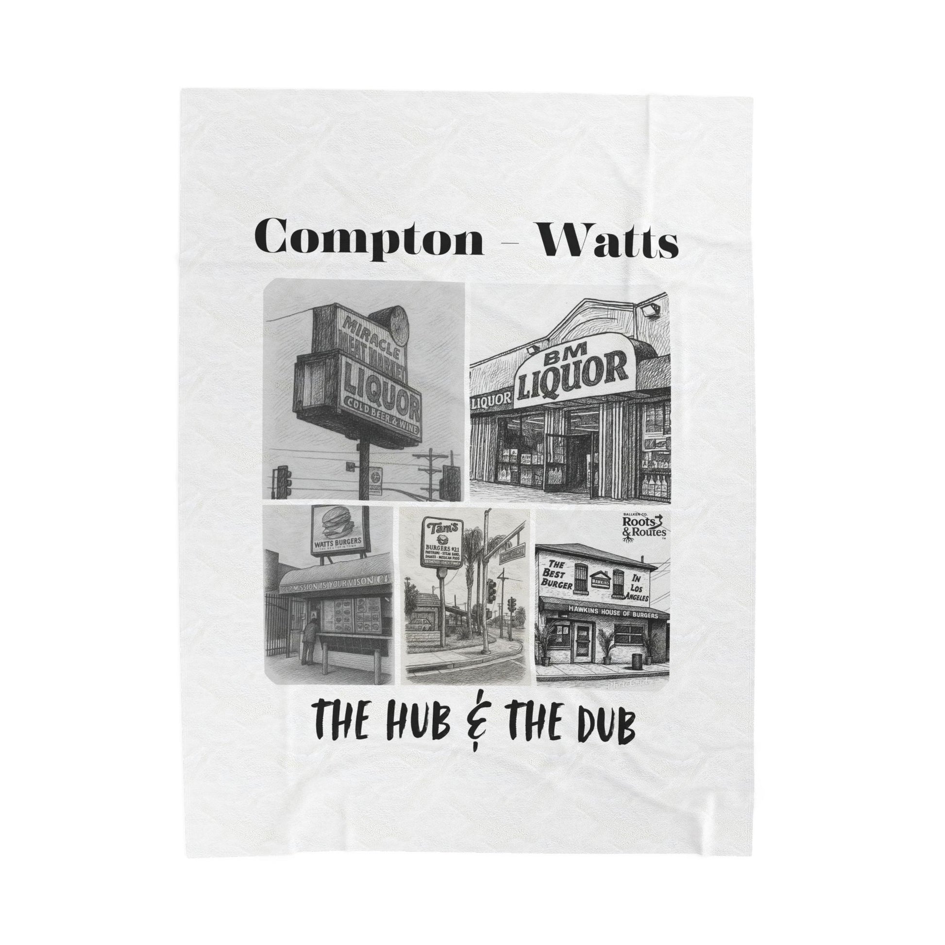 004 - Compton Watts Velveteen Plush Blanket | Cozy Home Decor, Gift for Her, Black History Month, Warm Throw for Living Room, Unique Art Blanket