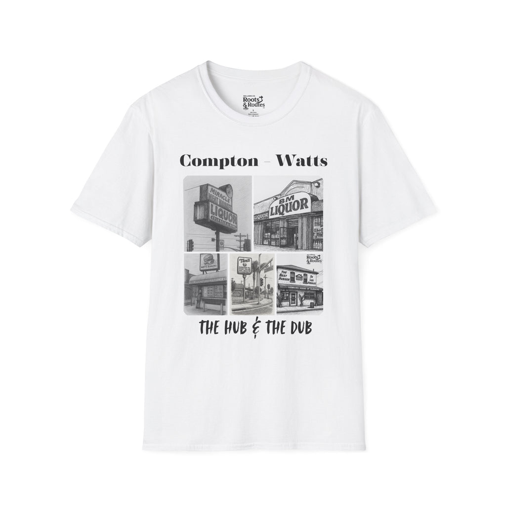 004 - Compton - Watts A Graphic T-Shirt, Casual Wear, Streetwear, Vintage Style Tee, Unisex Softstyle Tee