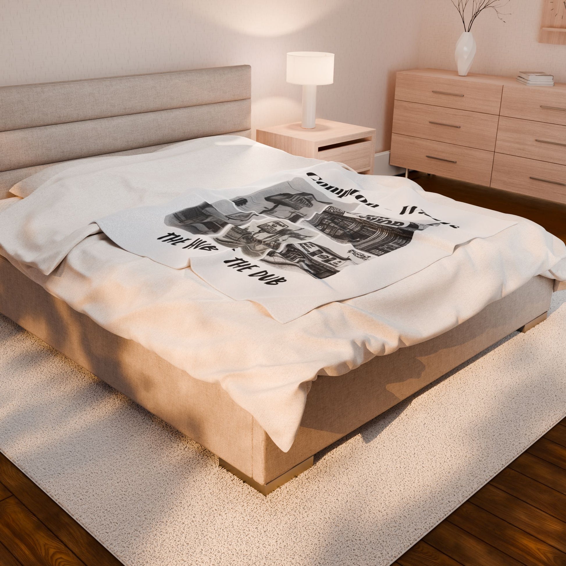 004 - Compton Watts Velveteen Plush Blanket | Cozy Home Decor, Gift for Her, Black History Month, Warm Throw for Living Room, Unique Art Blanket