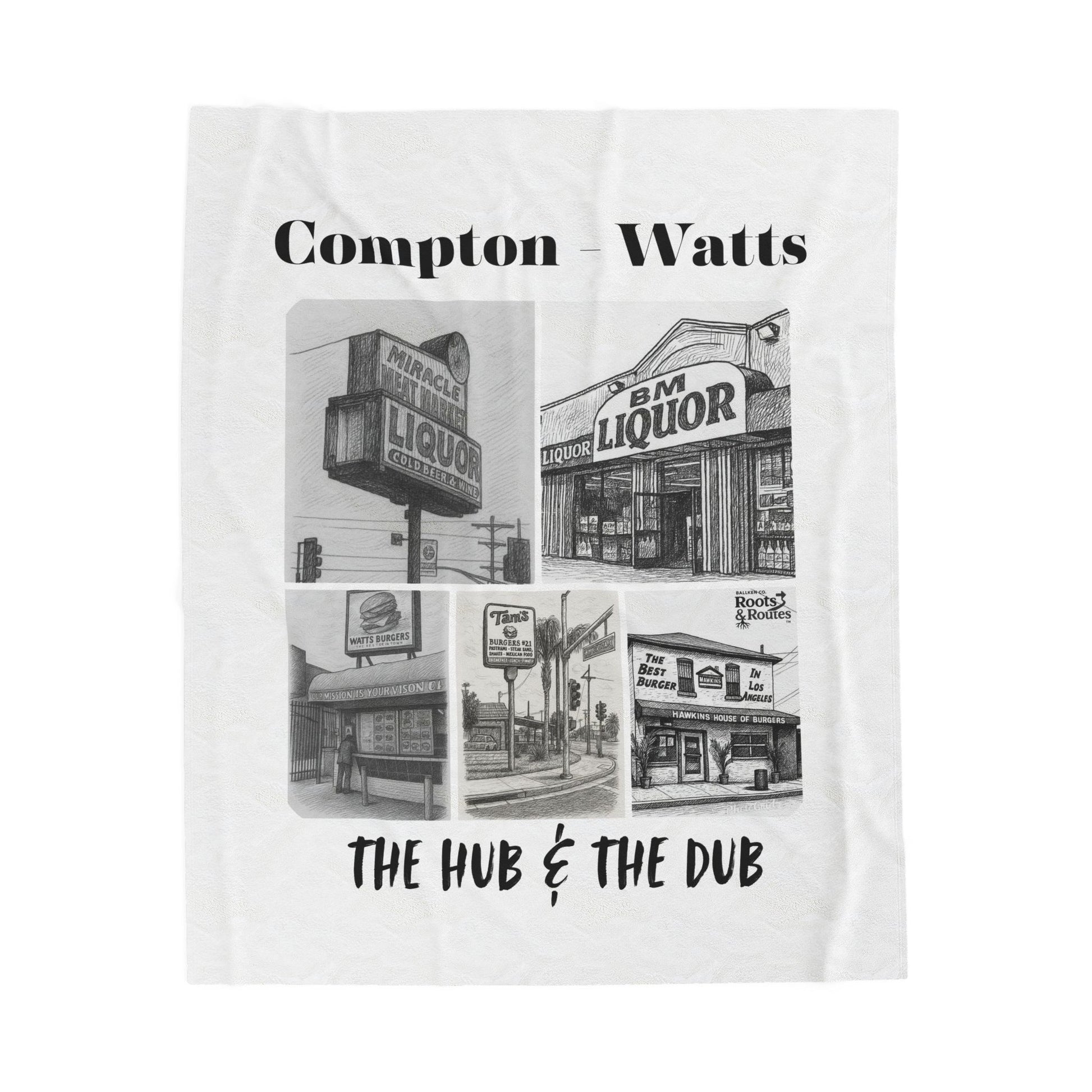 004 - Compton Watts Velveteen Plush Blanket | Cozy Home Decor, Gift for Her, Black History Month, Warm Throw for Living Room, Unique Art Blanket