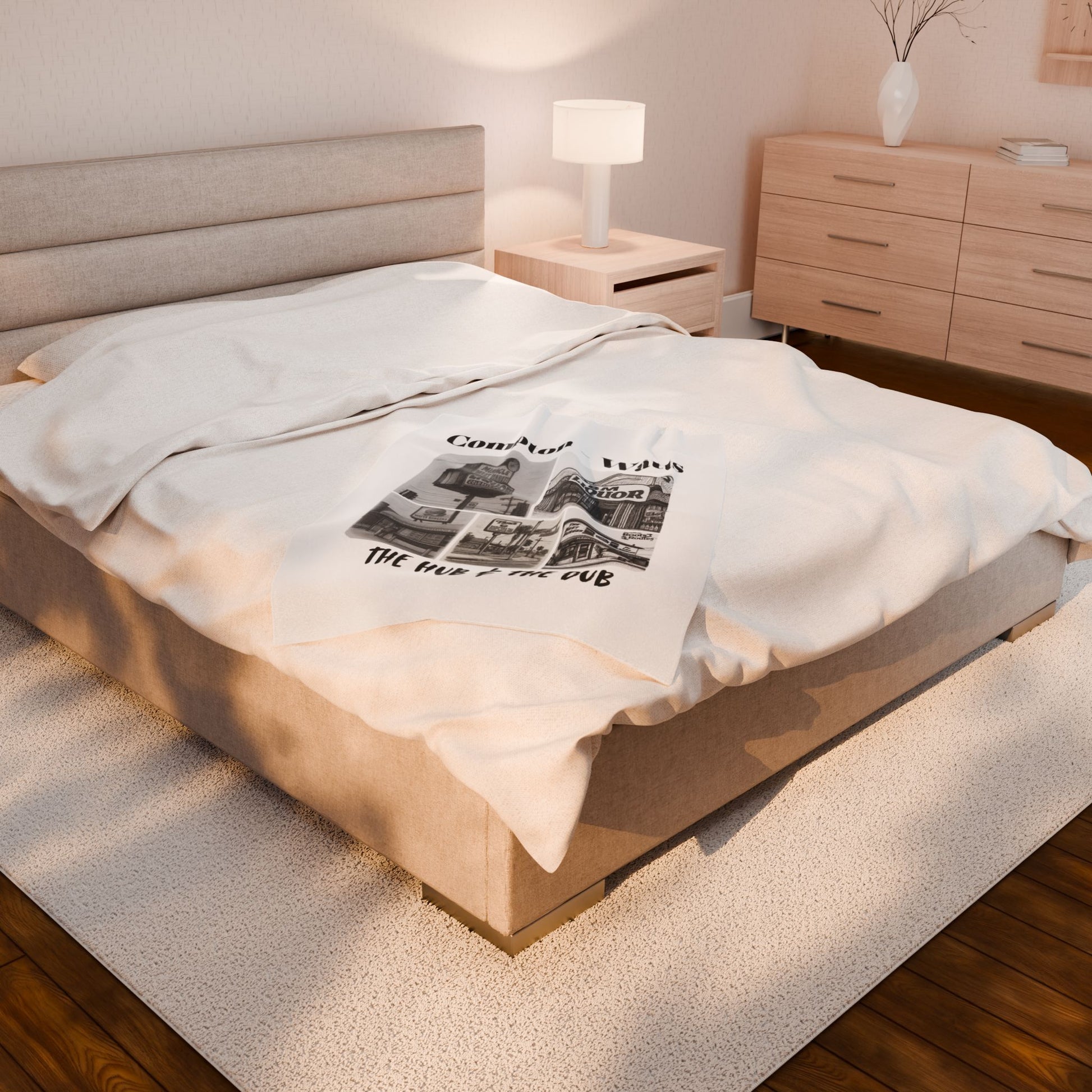 004 - Compton Watts Velveteen Plush Blanket | Cozy Home Decor, Gift for Her, Black History Month, Warm Throw for Living Room, Unique Art Blanket